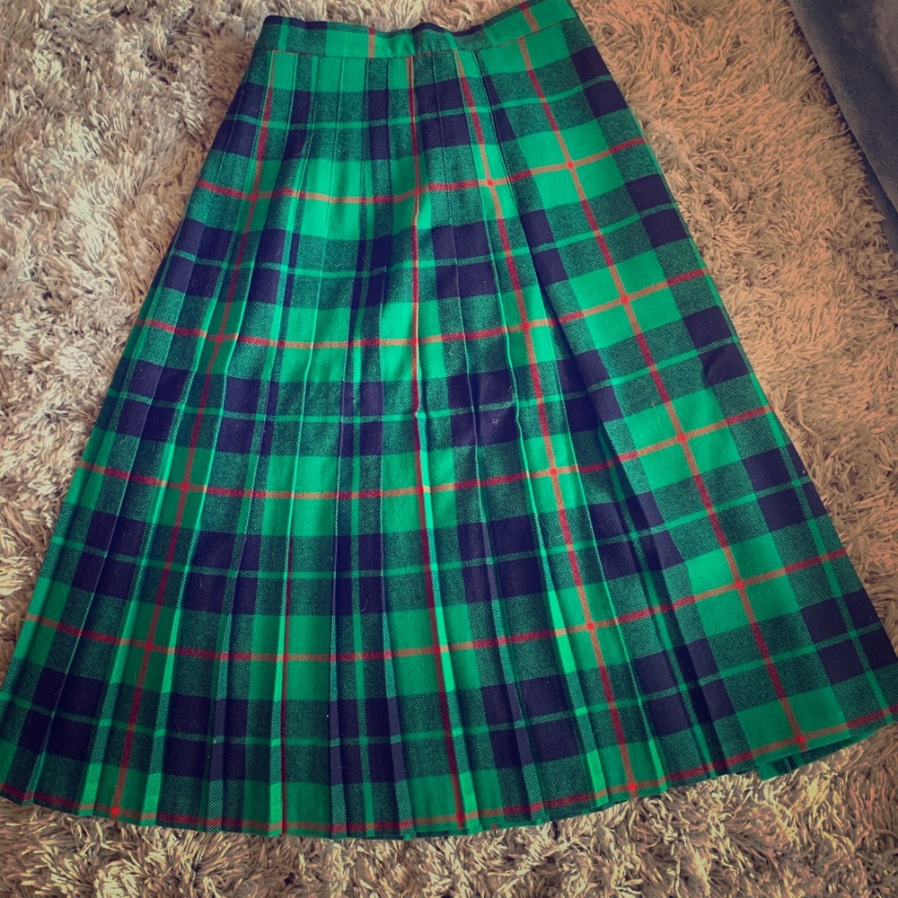 Vintage Green Tartan Skirt